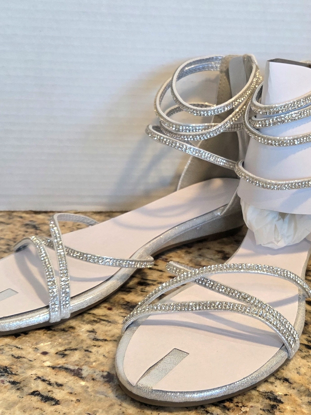 Dream Pairs Silver Rhinestone Wrap Sandals Size 9